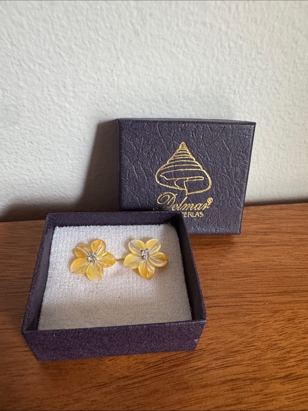 Yellow Flower Pearl Earrings